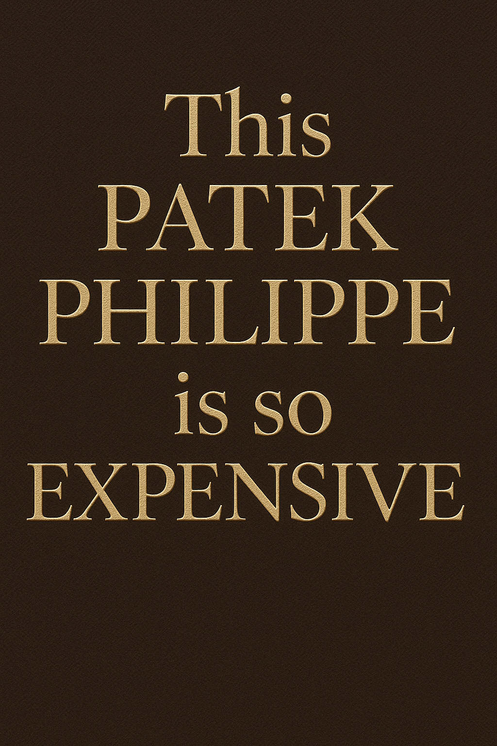 This Patek Phillipe is so EXPENSIVE